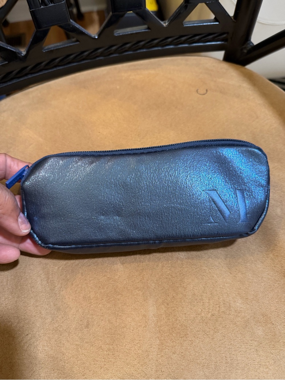 Morphe Women's Metallic Navy Makeup Toiletry Bag